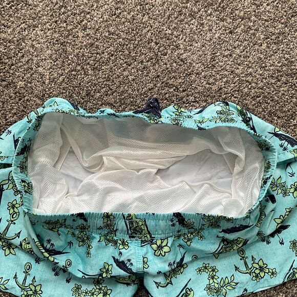 Sperry Men’s Pull On Blue/green Beach Themed Swim Trunks/board Shorts Size XL - Picture 8 of 8